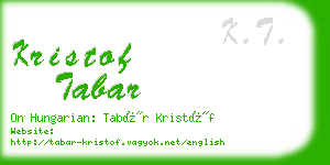 kristof tabar business card